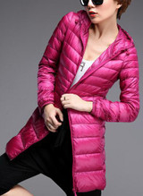 New 2017 Famous Brand Designer Winter Jacket Women Long White Duck Down Jacket Outwear Ultralight Hooded Thin Coat