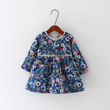New 2017 cotton Kids clothes Girls long-sleeved Girls baby dress baby clothing dress vestidos