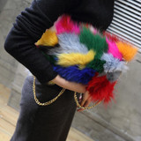 New 2017 Colorful Real Fur Women Shoulder Bag Fox Fur Causal Clutch Bag Leather Women's Bag Lady Chains Handbag Luxury Purse New 2017 Colorful Real Fur Women Shoulder Bag Fox Fur Causal Clutch Bag Leather Women's Bag Lady Chains Handbag Luxury Purse