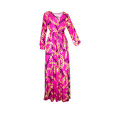 New 2017 brand high quality full sleeve Dashiki print traditional african dresses v-neck maxi dress sexy women long dress