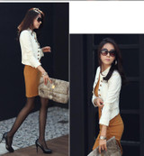 New 2017 Blazer Women Spring Slim Blazer Double Breasted Top Short Design Plus Size Blazer Jacket Female Suit & Women Work Wear