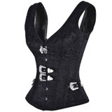 NEFUTRY Black Gothic Corset Vest Sexy Lingerie Women Corset 12 Steel Bone Vested Steampunk Corsets and Bustier Vestido