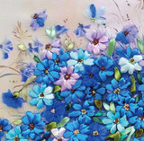 Needlework,DIY Ribbon Cross stitch Sets for Embroidery kit, Blossoml vase flowers bands embroidery wall wedding decoration