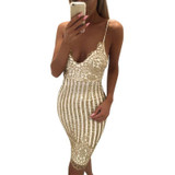 2017 summer Lady Sexy Party Night sequin dress Women V-neck elegant vintage dresses Shinning Gold sequined Flower Lace Dress
