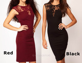 2017 Summer Hot Sleeveless Patchwork Lace Pencil Dress for Women Elegant OL Knee Length Bodycon Dress Lady