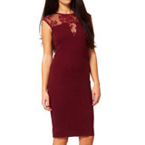 2017 Summer Hot Sleeveless Patchwork Lace Pencil Dress for Women Elegant OL Knee Length Bodycon Dress Lady