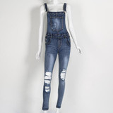 2017 Summer Hole Jeans Denim Jumpsuit Overalls rompers women one piece jumpsuits sexy bodysuit salopette femme long pencil P0952