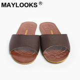 2017 Summer Home Shoes Leather Men Indoor Slippers Genuine Cow Leather Floor Slipper Household Slipper 8805