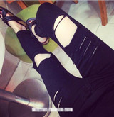2017 Summer High Waist Jeans Woman Skinny Ripped Jeans For Women Boyfriend Jeans For Women Stretch Ripped Black Jeans Plus Size