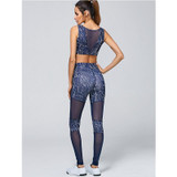 2017 Summer Grid Patchwork Tracksuit Crop Top Tanks And Leggings Sporting Skinny Clothing New 2 Pieces Hollow Women Clothing