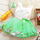 2017 Summer Girls Lace Flower Girl Dresses Bow Tutu Baby Toddler Princess Dress Party Wedding Costumes Newborn Infant Girl Dress