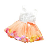 2017 Summer Girls Lace Flower Girl Dresses Bow Tutu Baby Toddler Princess Dress Party Wedding Costumes Newborn Infant Girl Dress