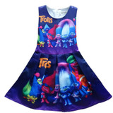 2017 Summer Girl Dresses Trolls Girls Princess Birthday Party Dress Children Trolls Costume Kids Clothes Vestido Trolls Dress