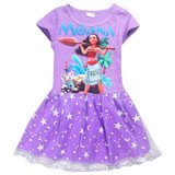 2017 Summer Girl Dress Cartoon Moana for Girls Clothes Printed Baby Girl Dress Pink Princess Party Dress Children Kids Clothing