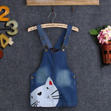 2017 Summer Girl Cowboy Suspender Dress Girls Denim Strap Dress Jean Sundress Casual Kids Dresses For Girls Baby Clothing