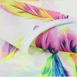 2017 Summer Feminine Shirts Women Feathers Print Chiffon Blouse Top Casual Short Sleeve Loose women blouses femininas Plus Size