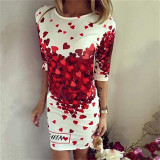 2017 Summer fashion Vintage Floral Print Women Dress Casual half Sleeve round Neck Elegant Slim Sheath Sexy Bodycon Dresses