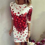 2017 Summer fashion Vintage Floral Print Women Dress Casual half Sleeve round Neck Elegant Slim Sheath Sexy Bodycon Dresses