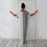 2017 Summer Fashion Patchwork Color Women Elegant Dresses Plus Size Loose Maxi Dress Casual Beach Tunic Vestido D28-AZ87