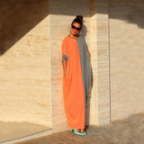 2017 Summer Fashion Patchwork Color Women Elegant Dresses Plus Size Loose Maxi Dress Casual Beach Tunic Vestido D28-AZ87