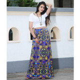 2017 Summer Elegant Milk Silk Skirt Casual Long Skirt Vintage Maxi Skirt Floral Print Women Faldas Saia for 2XL Plus Size Skirt 2017 Summer Elegant Milk Silk Skirt Casual Long Skirt Vintage Maxi Skirt Floral Print Women Faldas Saia for 2XL Plus Size Skirt