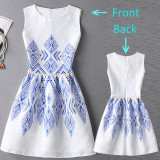 2017 Summer Dress Women Butterfly Sleeveless Casual Dresses Vestido de festa Ladies vintage print plus size jacquard clothing