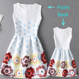 2017 Summer Dress Women Butterfly Sleeveless Casual Dresses Vestido de festa Ladies vintage print plus size jacquard clothing