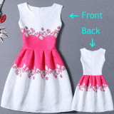 2017 Summer Dress Women Butterfly Sleeveless Casual Dresses Vestido de festa Ladies vintage print plus size jacquard clothing