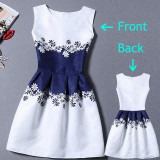 2017 Summer Dress Women Butterfly Sleeveless Casual Dresses Vestido de festa Ladies vintage print plus size jacquard clothing