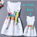 2017 Summer Dress Women Butterfly Sleeveless Casual Dresses Vestido de festa Ladies vintage print plus size jacquard clothing