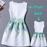 2017 Summer Dress Women Butterfly Sleeveless Casual Dresses Vestido de festa Ladies vintage print plus size jacquard clothing