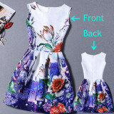 2017 Summer Dress Women Butterfly Sleeveless Casual Dresses Vestido de festa Ladies vintage print plus size jacquard clothing