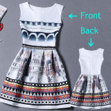 2017 Summer Dress Women Butterfly Sleeveless Casual Dresses Vestido de festa Ladies vintage print plus size jacquard clothing