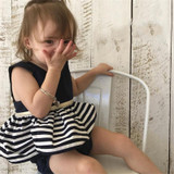 2017 summer dress stripe Golden belt Sleeveless Costume Clothes Girls Dress Toddler Baby Kids Girl Dress Birthday Clothing 2017 summer dress stripe Golden belt Sleeveless Costume Clothes Girls Dress Toddler Baby Kids Girl Dress Birthday Clothing