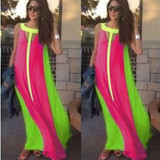 2017 Summer Dress Sleeveless Stitching Maxi Dress Vestidos Casual Sexy Party Dresses Vestido Party Dresses Vestido De Festa Hot