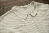 2017 Summer Dress Plus Size Women Clothing Cotton Linen Stripped Print Short Sleeve High Waist A Line Women Dress Thin