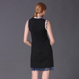 2017 Summer dress Runway Designer Women Dress High Quality Elegant Luxury Bow Sequined Dress Vestidos tunic women dress Robes