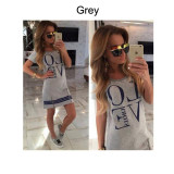 2017 Summer Dress Letter Print A-Line Dress Zippers O-Neck Dress Female Plus Size Vestido Women Vestidos XXXL White Dresses