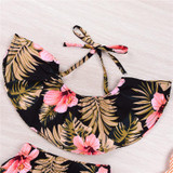 2017 Summer Cute Newborn Baby Girls Clothing Set Off shoulder Floral Crop Tops Tanks+Baby Bloomers Shorts 2PCS Outfits Sunsuit