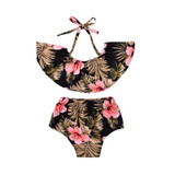 2017 Summer Cute Newborn Baby Girls Clothing Set Off shoulder Floral Crop Tops Tanks+Baby Bloomers Shorts 2PCS Outfits Sunsuit