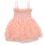 2017 Summer Cute Baby Kids Girls Princess Ruffle Sleeveless Cotton Pink Sundress Party Bubble Tutu Dress
