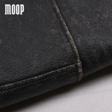 Retro black genuine leather jacket coat men cow leather motorcycle jackets chaqueta moto hombre veste cuir homme cappotto LT1264