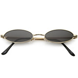 Retro 1990's Small Oval Metal Flat Lens Sunglasses C626