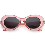 Retro 1990's Fashion Transparent Thick Clout Goggle Oval Sunglasses C506