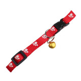 Retractable Adjustable Nylon Footprint Collar for Dogs Puppy Pet Collars With Bells Candy Color Small Fashion Personality Collar