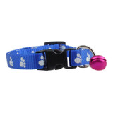 Retractable Adjustable Nylon Footprint Collar for Dogs Puppy Pet Collars With Bells Candy Color Small Fashion Personality Collar