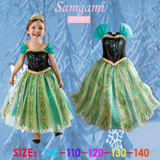 Retail wholesale baby girl Girls Princess party Dress Role play Elsa Anna Summer princess Costume Anna costume kids clothing