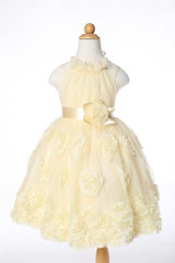 Retail Rose Appliques Elegant Flower Girls Dress Sleeveless Lace Knee-Length Kid Girls Summer Wedding Evening Party Dress W002