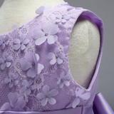 Retail Floral Flowers Girl Dresses Appliques Bow Decoration First Communion Dresses Elegant Holy Communion Dresses LL314