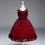Retail Floral Flowers Girl Dresses Appliques Bow Decoration First Communion Dresses Elegant Holy Communion Dresses LL314
